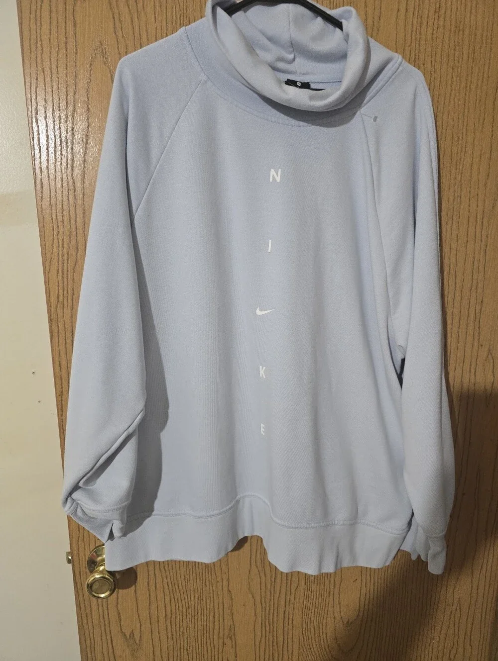 Nike Women's Baby Blue Cowl Neck Pullover Sweatshirt